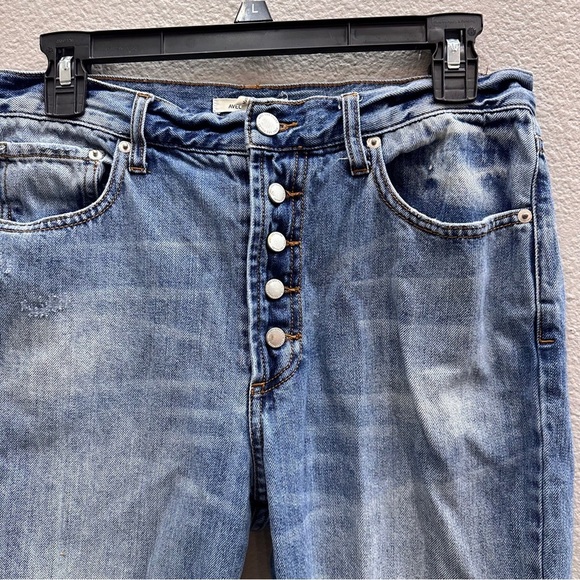 Avec Les Filles Jeans Size 27 Womens Blue Stylish Denim Distressed - Picture 2 of 6